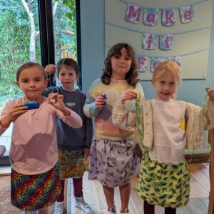 Gathered skirts made a children's party